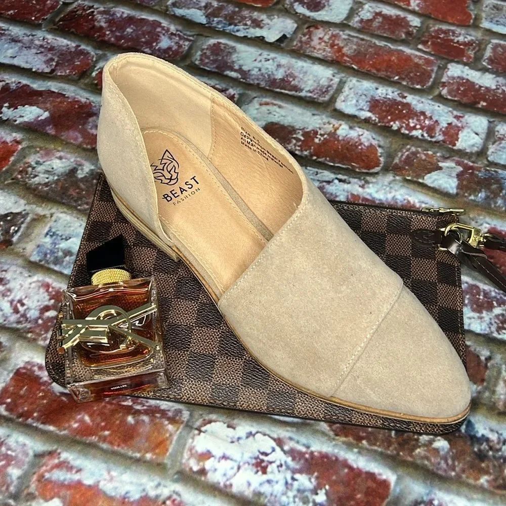 * Beast fashion, beige ankle, booties with side open detail